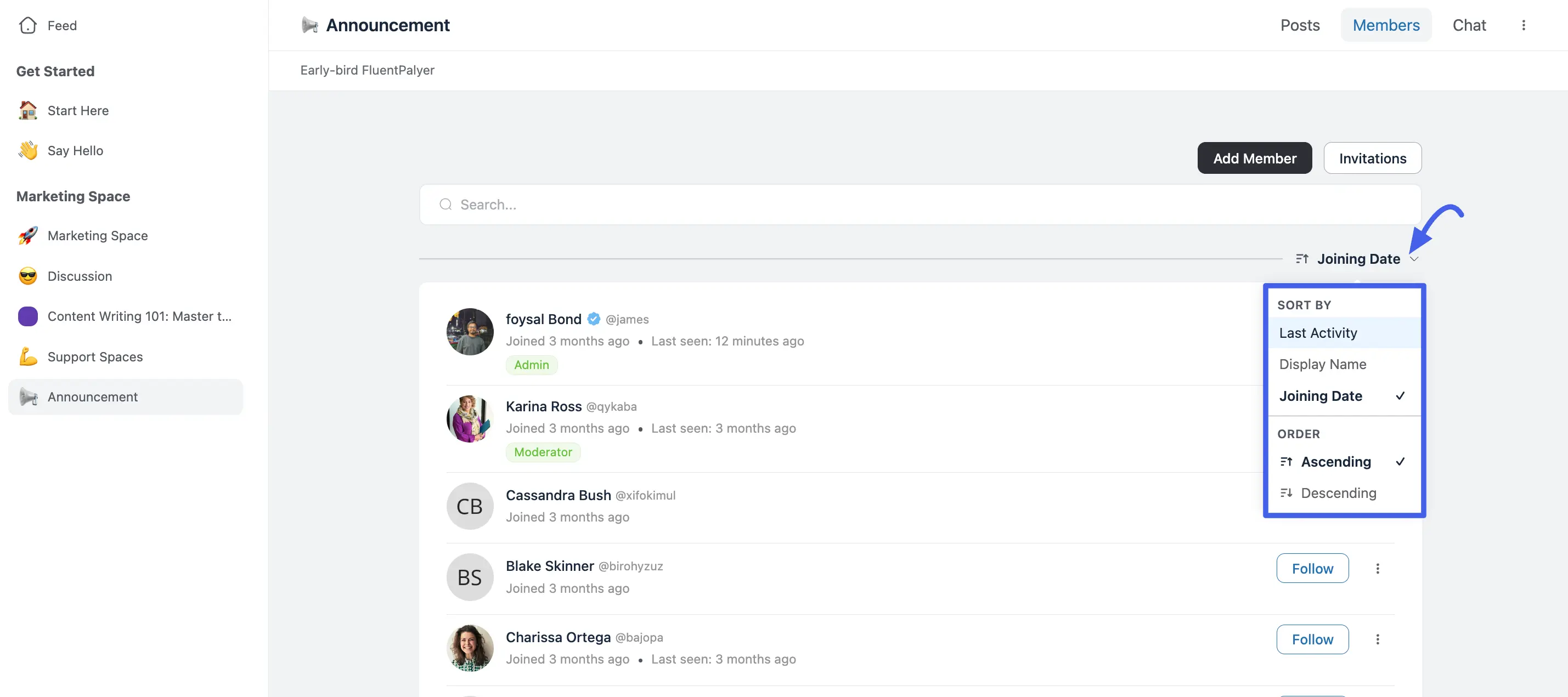 Member Joining