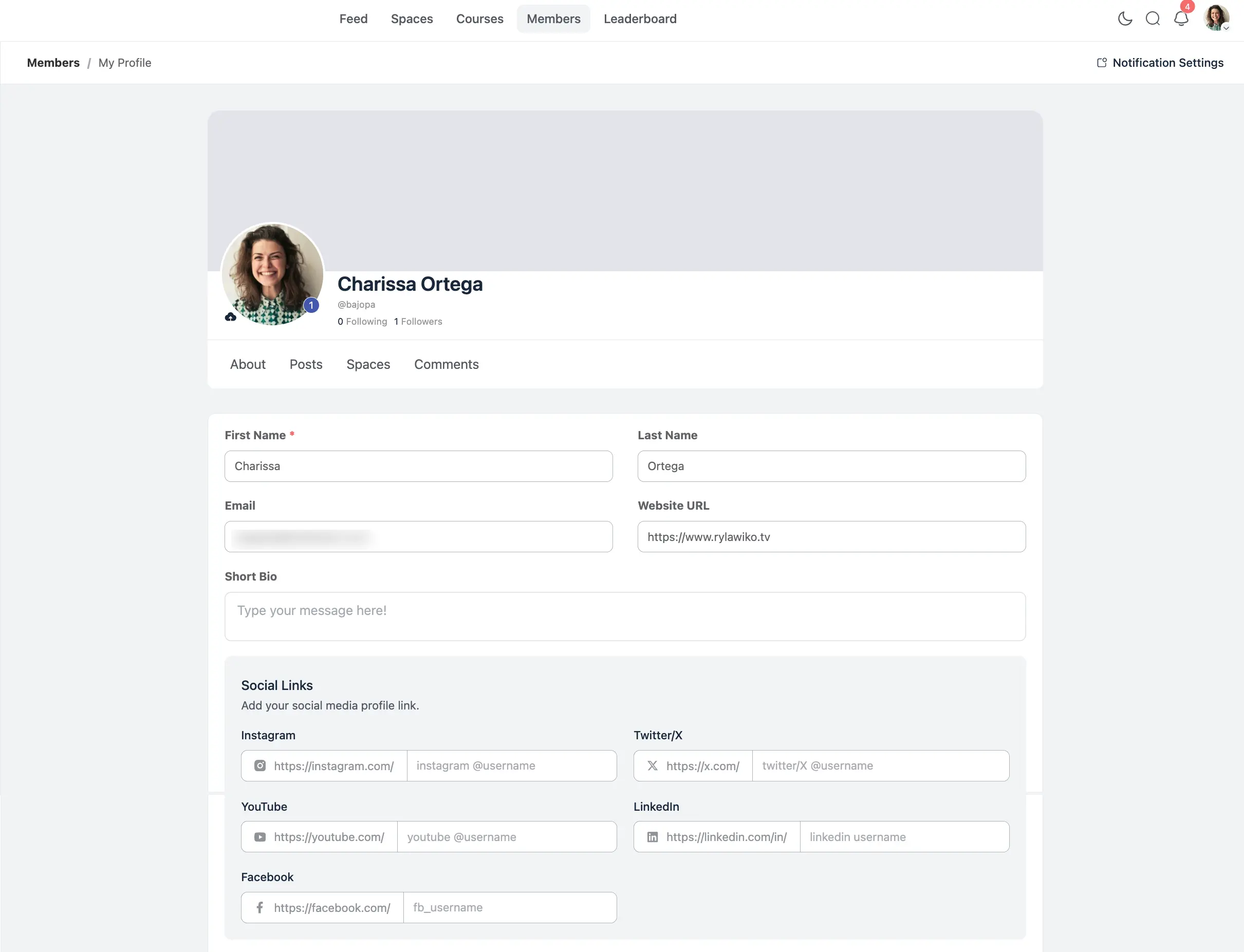 Edit Member Profile