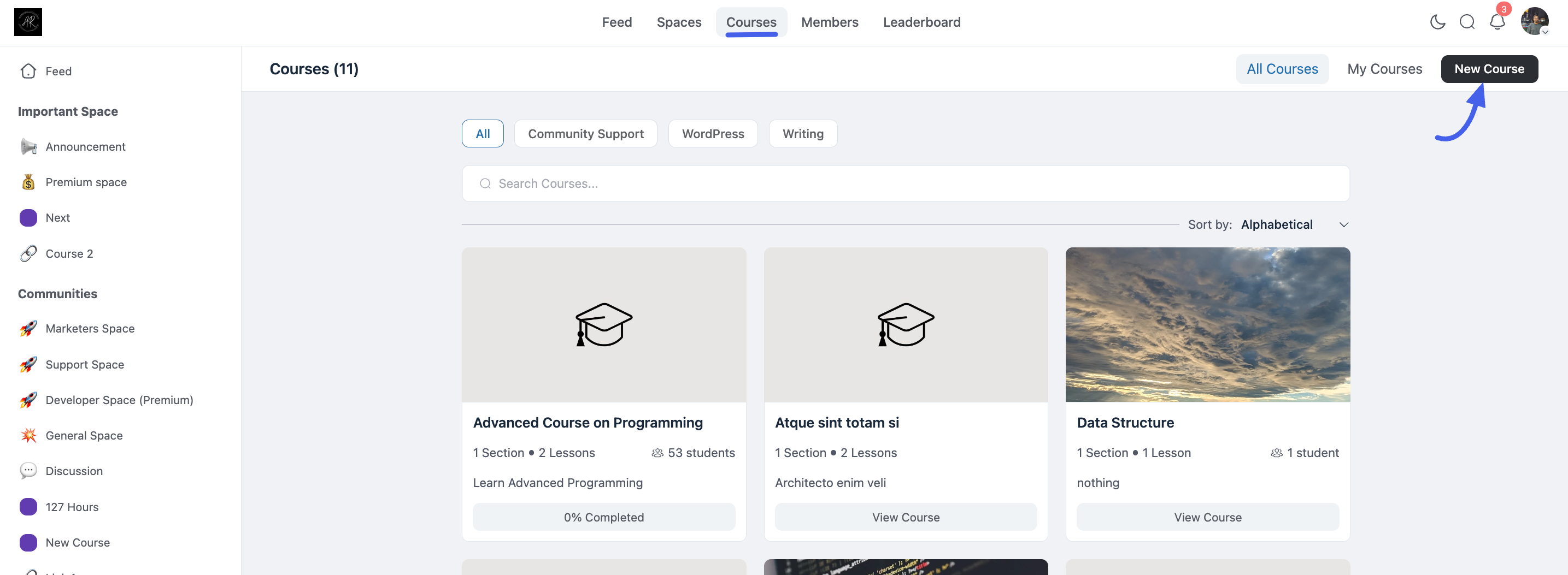 Create a New Course
