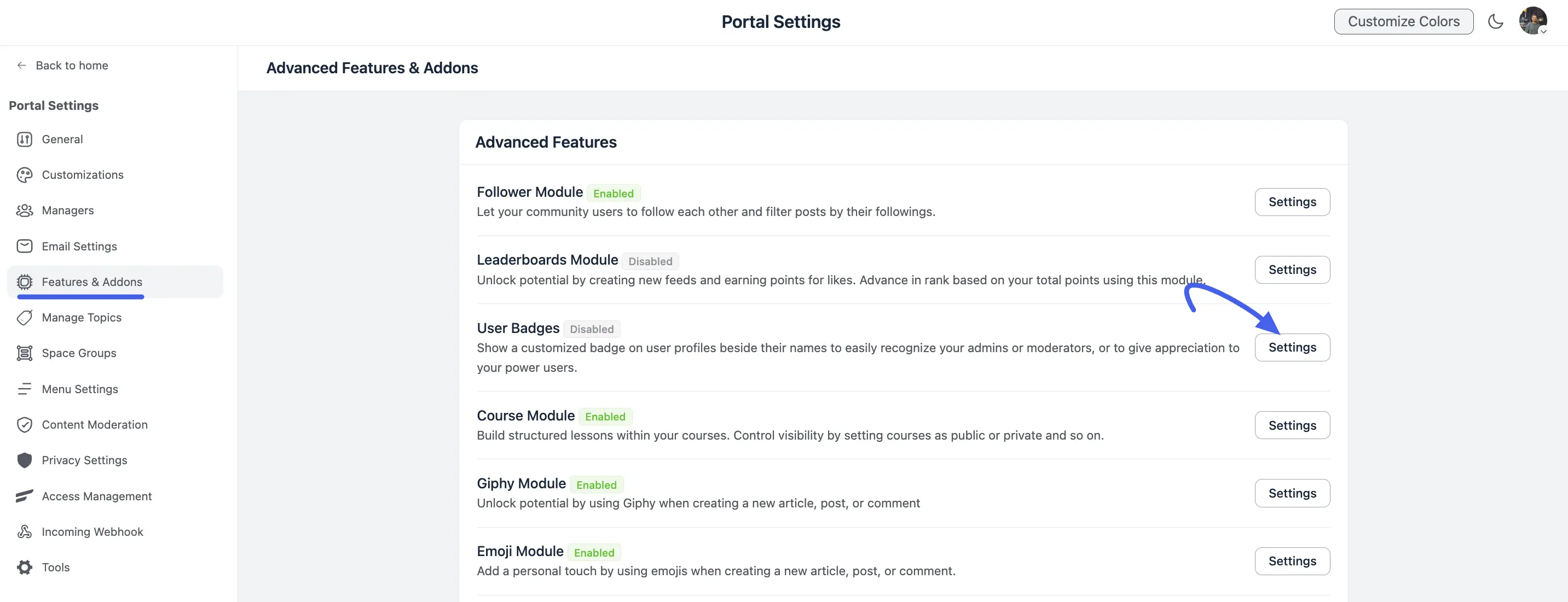 Access Settings