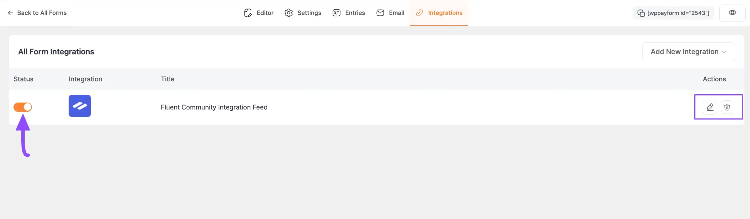 The added FluentCommunity integration feed