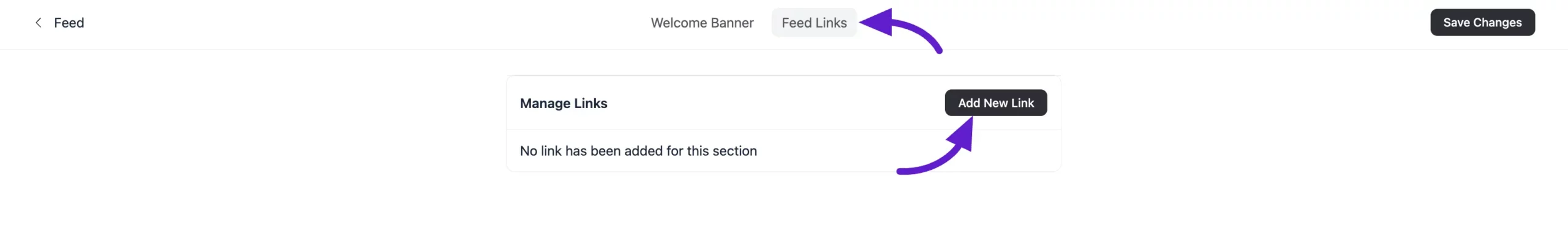 The Feed Link button on the global feed