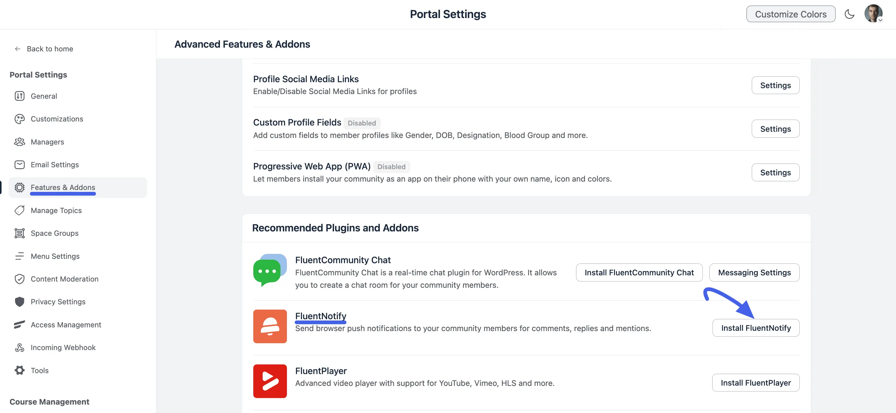 Install FluentNotify button